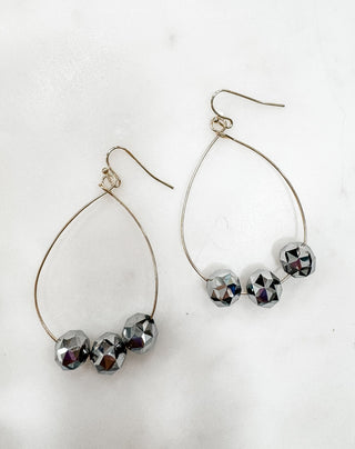 Crystal Stone Teardrop Hoop Earrings - Bray and Em Boutique