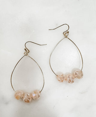 Crystal Stone Teardrop Hoop Earrings - Bray and Em Boutique