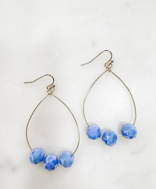 Crystal Stone Teardrop Hoop Earrings - Bray and Em Boutique