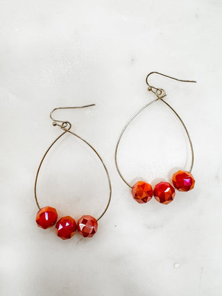 Crystal Stone Teardrop Hoop Earrings - Bray and Em Boutique