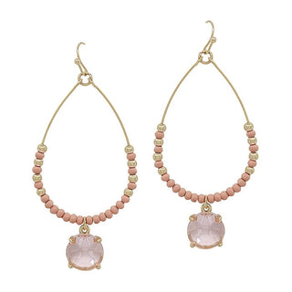 Crystal Teardrop with Stone Earring - Bray and Em Boutique