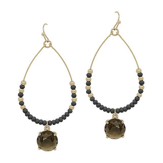 Crystal Teardrop with Stone Earring - Bray and Em Boutique