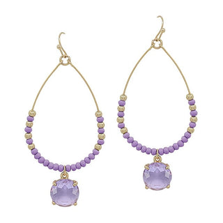 Crystal Teardrop with Stone Earring - Bray and Em Boutique