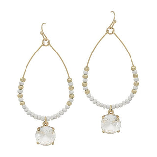 Crystal Teardrop with Stone Earring - Bray and Em Boutique