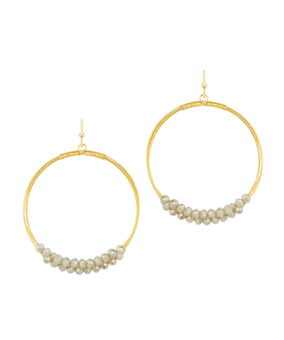 Crystal Triple Bead Circle Earrings - Bray and Em Boutique