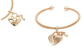 Cuff Bracelet with Locket and Key Charms - Bray and Em Boutique