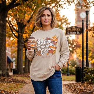 Cup Runneth Over Melange Poncho Fleece - Bray and Em Boutique