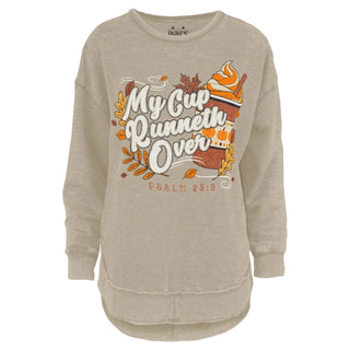 Cup Runneth Over Melange Poncho Fleece - Bray and Em Boutique