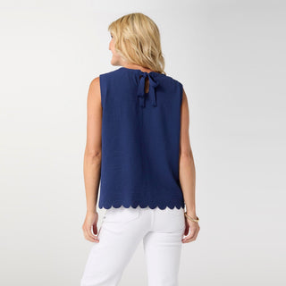 Daphne Tie Back Tank with Scallop - Bray and Em Boutique