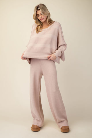 Elevated Comfort Sweater Set - LATTE