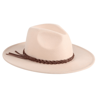 Debbie Braided Trim Wide Brim Fedora - Bray and Em Boutique