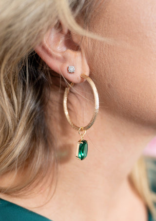 Define Glamour Jewel Charm Hoop Earring - Bray and Em Boutique