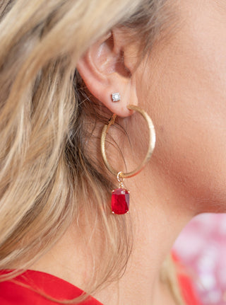 Define Glamour Jewel Charm Hoop Earring - Bray and Em Boutique