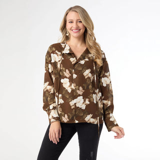 Denisa Sheer Floral Print Blouse - Bray and Em Boutique
