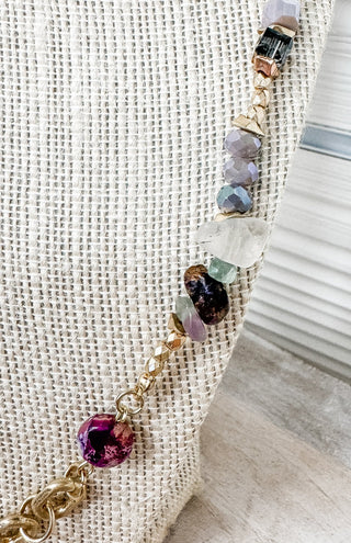 Devine Simplicity Long Stone and Bead Necklace - Bray and Em Boutique