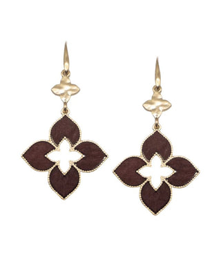 Double Clover Wood Accent Earring - Bray and Em Boutique