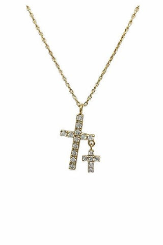 Double Cross Pendant Necklace - Bray and Em Boutique