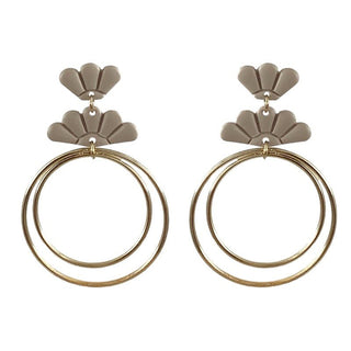 Double Fan Hoop Earrings - Bray and Em Boutique