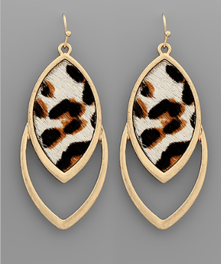Double Marquise Animal Print Earrings - Bray and Em Boutique