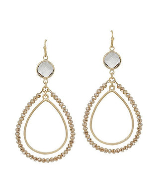 Double Teardrop Beads Crystal Accent Earring - Bray and Em Boutique