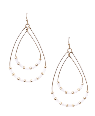 Double Teardrop with Bead Earrings - Bray and Em Boutique