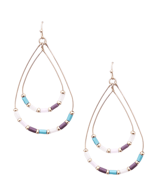 Double Teardrop with Bead Earrings - Bray and Em Boutique
