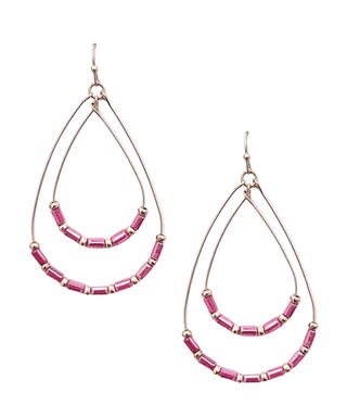 Double Teardrop with Bead Earrings - Bray and Em Boutique