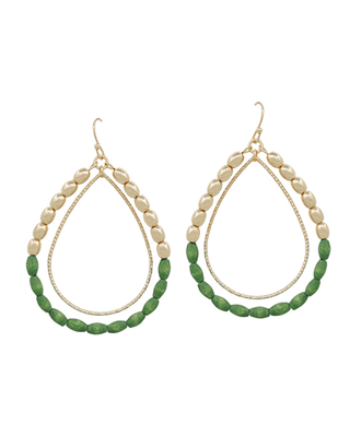 Double Teardrop Wood Beaded Earrings - Bray and Em Boutique