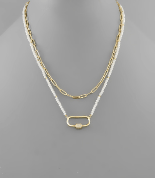 Double Toggle Lock Necklace - Bray and Em Boutique