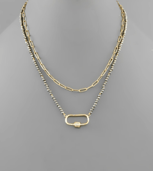 Double Toggle Lock Necklace - Bray and Em Boutique