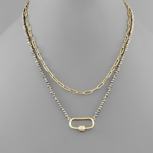 Double Toggle Lock Necklace - Bray and Em Boutique