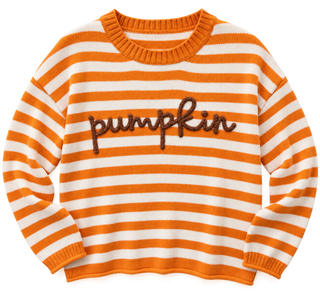 Pumpkin Spice & Stripes Sweater
