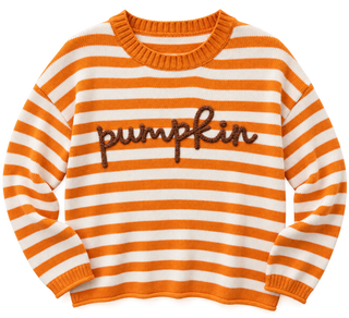 Pumpkin Spice & Stripes Sweater