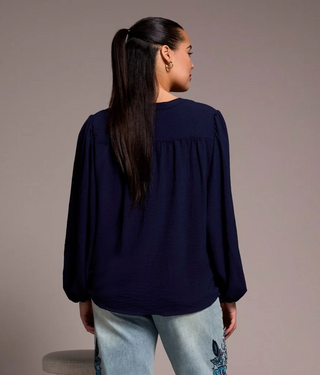 TRIBAL Polished Look Mandarin Collar Blouse