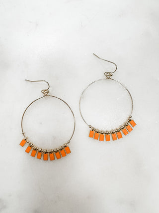 Drops Of Color Hoop With Charms Earrings - Bray and Em Boutique