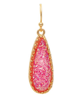 Fuchsia Druzy Drop Earrings