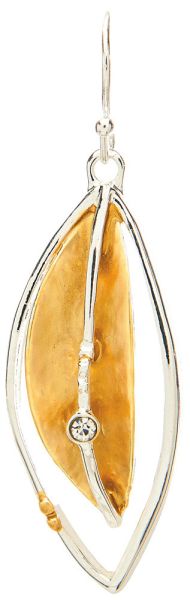 Elegant with a modern twist, the Golden Willow Drop Earrings feature a graceful silver-tone open marquise silhouette accented by a brushed gold center and a delicate crystal detail. Their mixed-metal design makes them incredibly versatile, pairing beautifully with both gold and silver jewelry. Lightweight and effortlessly chic, these earrings are perfect for dressing up your everyday look or adding a polished finishing touch for special occasions.

Mixed silver and gold-tone design
Brushed gold.