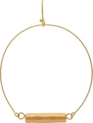 Gold Bar Center Circle Earring