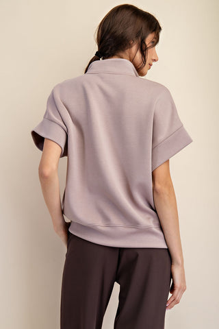 Could It Be Quarter Zip Short Sleeve Top
