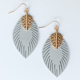 Leather Leaf Earrings