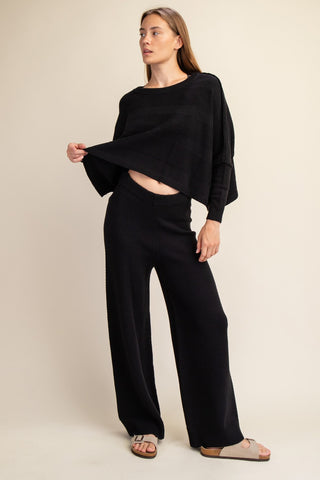 Elevated Comfort Sweater Set - BLACK