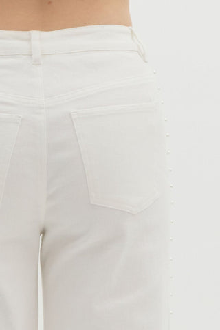 Effortless Glam Pearl Detail Pants - Bray and Em Boutique