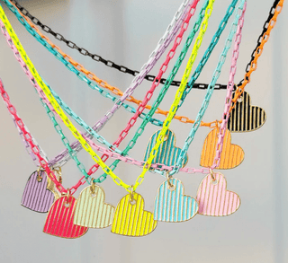 Enamel Box Chain with Heart - Bray and Em Boutique