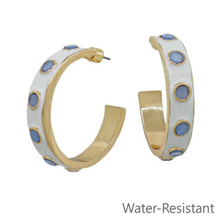 Enamel Dot Hoop Earrings - Bray and Em Boutique
