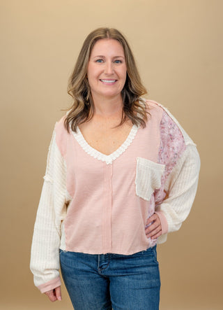 Endless Thoughts Floral Patch Top - Bray and Em Boutique