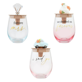Engaged Wine Glass & Stopper Sets - Bray and Em Boutique