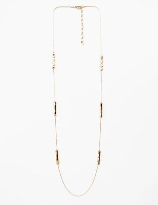 Eve Gold Hammered Bar and Chain Necklace - Bray and Em Boutique