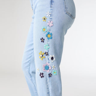 EverStretch Straight Ankle Embroidered Jean - Bray and Em Boutique