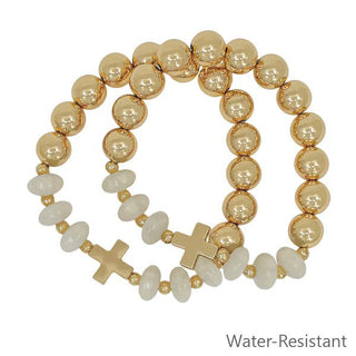 Faith Bead Stretch Bracelet - Bray and Em Boutique