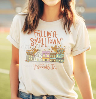 Fall In A Small Town (Custom): XS / Balla Canvas Natural Tee - Bray and Em Boutique